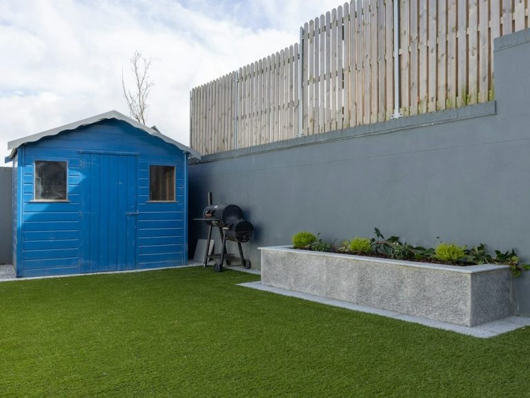 Artificial grass installed in back garden.